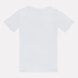 Jadea 4632 t-shirt bianca con scollo a V in cotone modal e lino 