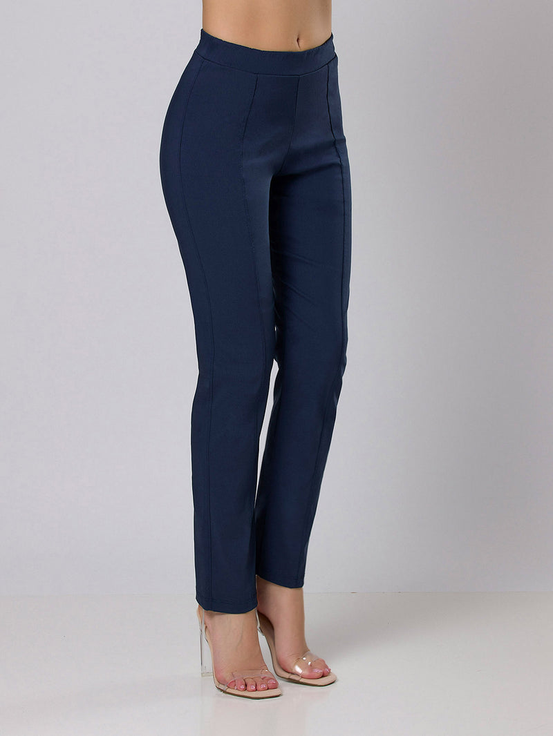 Jadea 4634 leggings cucitura frontale in viscosa blu