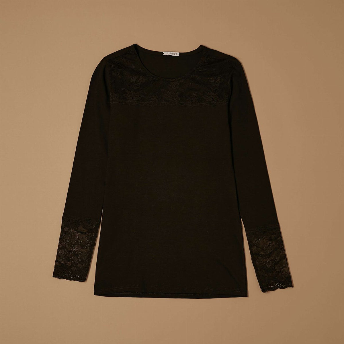 Jadea Maglia Girocollo Donna Sottogiacca Manica Lunga | Modello 4055 In Nero | Taglia S-M | Maglietta Basic