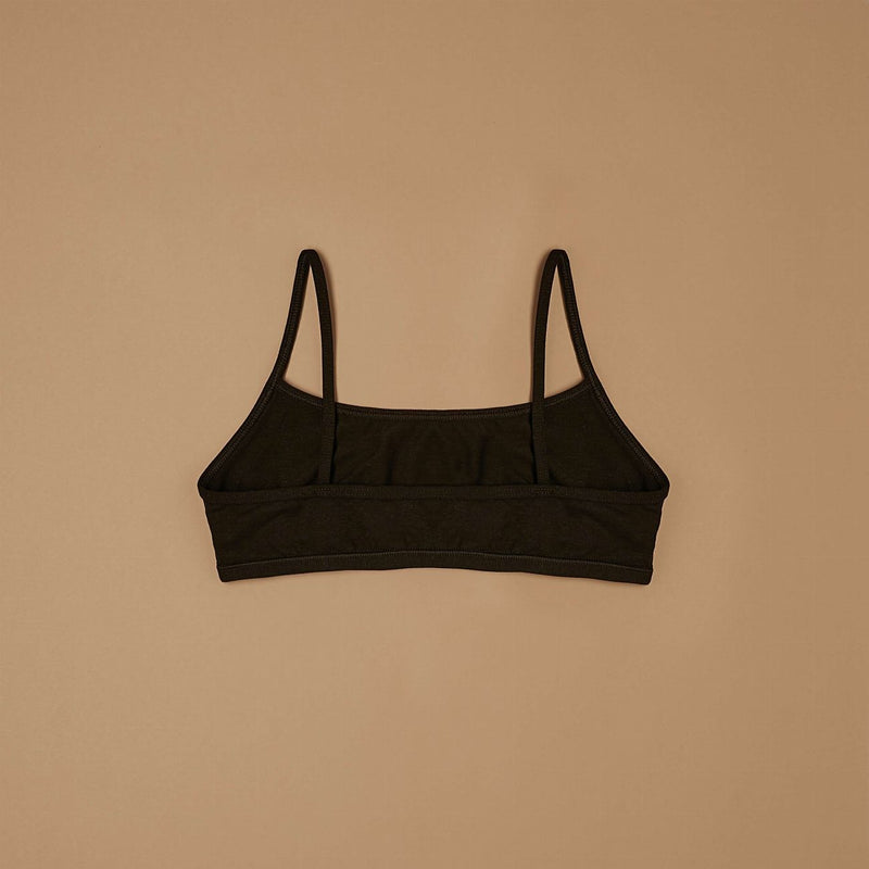 Top brassiere con spalline in cotone modal